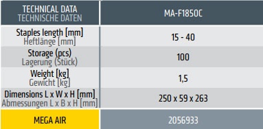 Pneumatska heftalica MA-F1850C