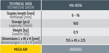 Pneumatska heftalica MA-8016