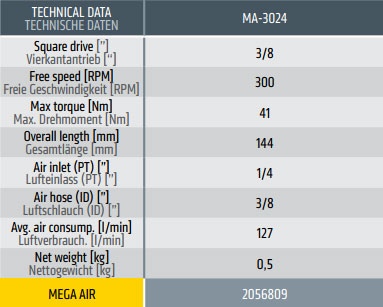 Pneumatski odvijač MA-3024 3/8’’