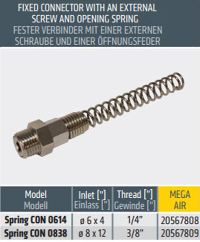 Fiksni konektor sa spoljnim vijkom i oprugom za otvaranje