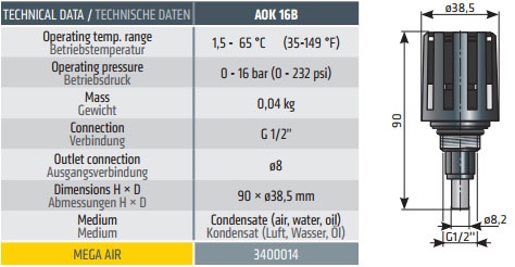 Automatski odvod kondenzata AOK16B